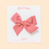 Marigold Summer Stripe Bow Clip