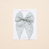 Pale Blue Calla Floral Bow Clip