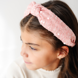 Pink Sequin Knit Knot Headband