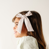 Dove Satin Crepe Bow Clip