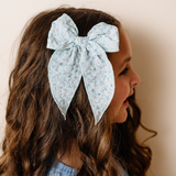 Pale Blue Calla Floral Bow Clip