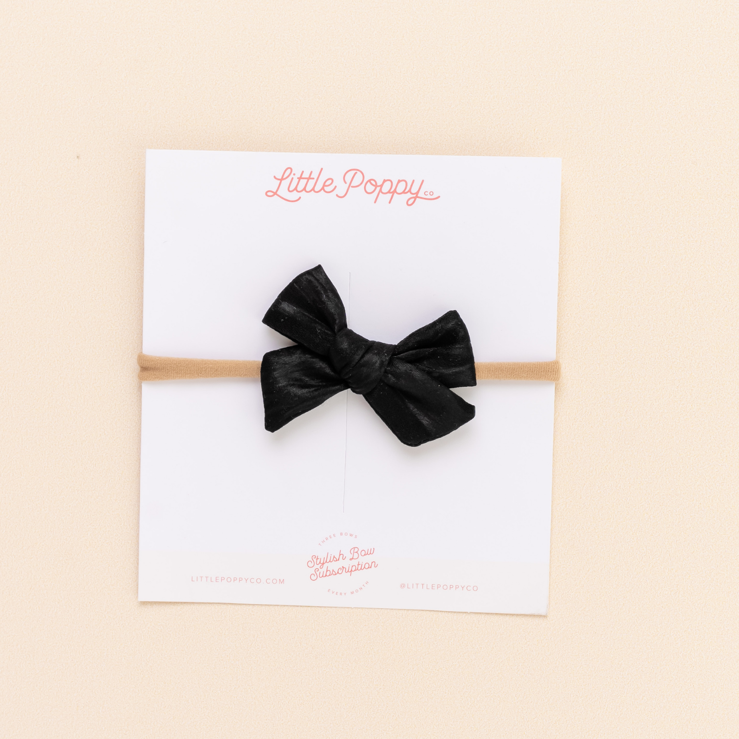 Black Satin Crepe Headband Bow