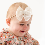 Ivory Sequin Knit Headband Bow