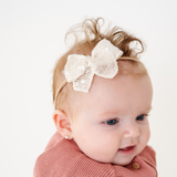 Ivory Sequin Knit Headband Bow