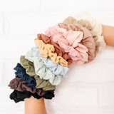 Flax Dotted Jacquard Midi Scrunchie