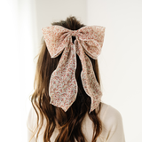 Cream Ella Floral Mama Bow Clip