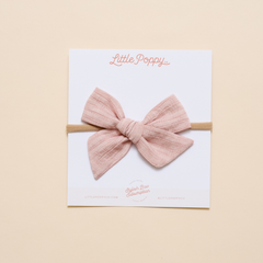 Pink Woven Stripes Headband Bow