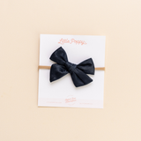 Sapphire Satin Crepe Headband Bow