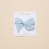 Pastel Blue Spring Dobby Bow Clip