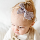 Lavender Woven Stripes Headband Bow