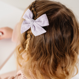 Lavender Woven Stripes Bow Clip