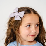 Lavender Woven Stripes Bow Clip