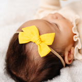 Yellow Linen Headband Bow