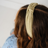 Chartreuse Woven Stripes Knot Headband