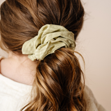 Chartreuse Woven Stripes Midi Scrunchie