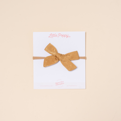 Mustard Goldie Dot Headband Bow