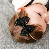 Black Ivy Floral Headband Bow