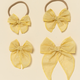 Sand Organza Bow Clip