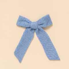 Sky Summer Knit Bow Clip