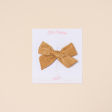 Mustard Goldie Dot Bow Clip