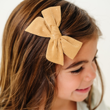 Mustard Goldie Dot Bow Clip