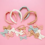 Aloe Stitched Stripes Bow Clip