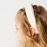 Ivory Stitched Stripes Knot Headband