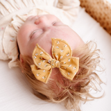 Mustard Floral Headband Bow