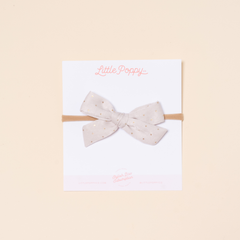 Ivory Goldie Dot Headband Bow