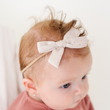 Ivory Goldie Dot Headband Bow