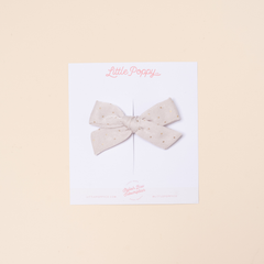 Ivory Goldie Dot Bow Clip