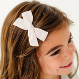 Ivory Goldie Dot Bow Clip