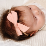 Pink Stitched Stripes Headband Bow