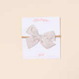 Ivory Goldie Dot Headband Bow