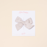 Ivory Goldie Dot Bow Clip