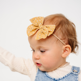 Mustard Floral Headband Bow