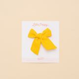 Yellow Linen Bow Clip