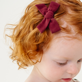 Magenta Linen Bow Clip