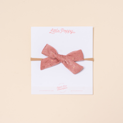 Dusty Pink Goldie Dot Headband Bow