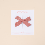 Dusty Pink Goldie Dot Bow Clip