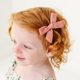 Dusty Pink Goldie Dot Bow Clip