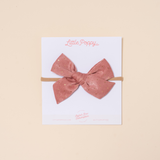 Dusty Pink Goldie Dot Headband Bow