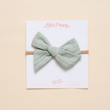 Aloe Stitched Stripes Headband Bow