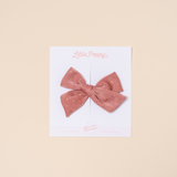 Dusty Pink Goldie Dot Bow Clip