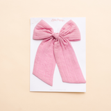 Pale Pink Dobby Mama Bow Clip