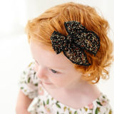 Black Ella Floral Bow Clip