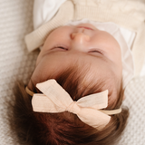 Apricot Spring Dobby Headband Bow