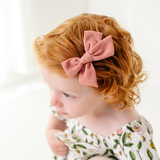 Dusty Pink Goldie Dot Bow Clip