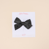 Hunter Green Goldie Dot Bow Clip