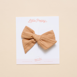 Sand Stitched Stripes Bow Clip